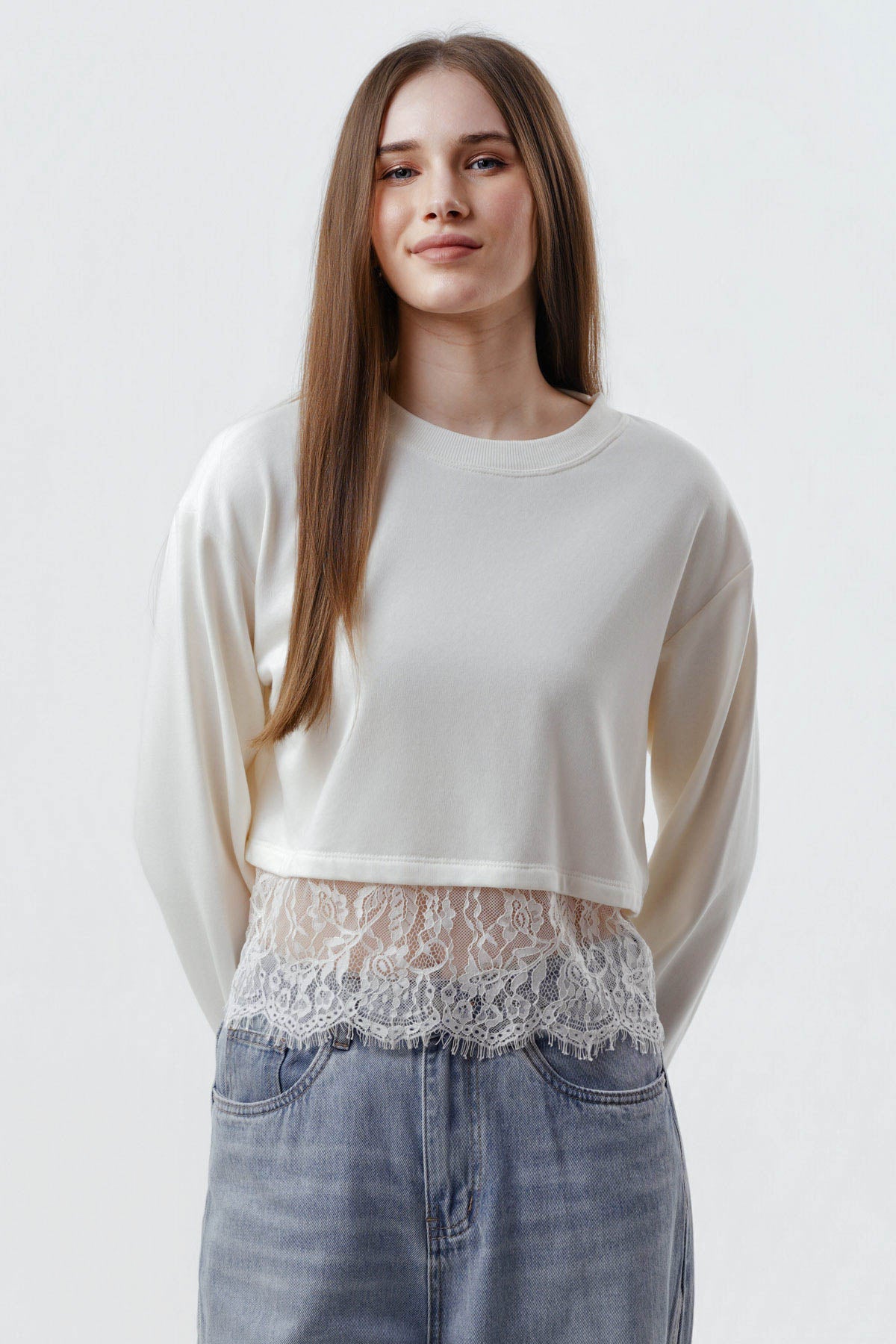 Polerón Mujer Loose Crema