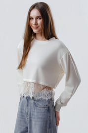 Polerón Mujer Loose Crema