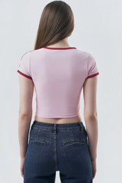 Polera Mujer Slim Rosado Claro