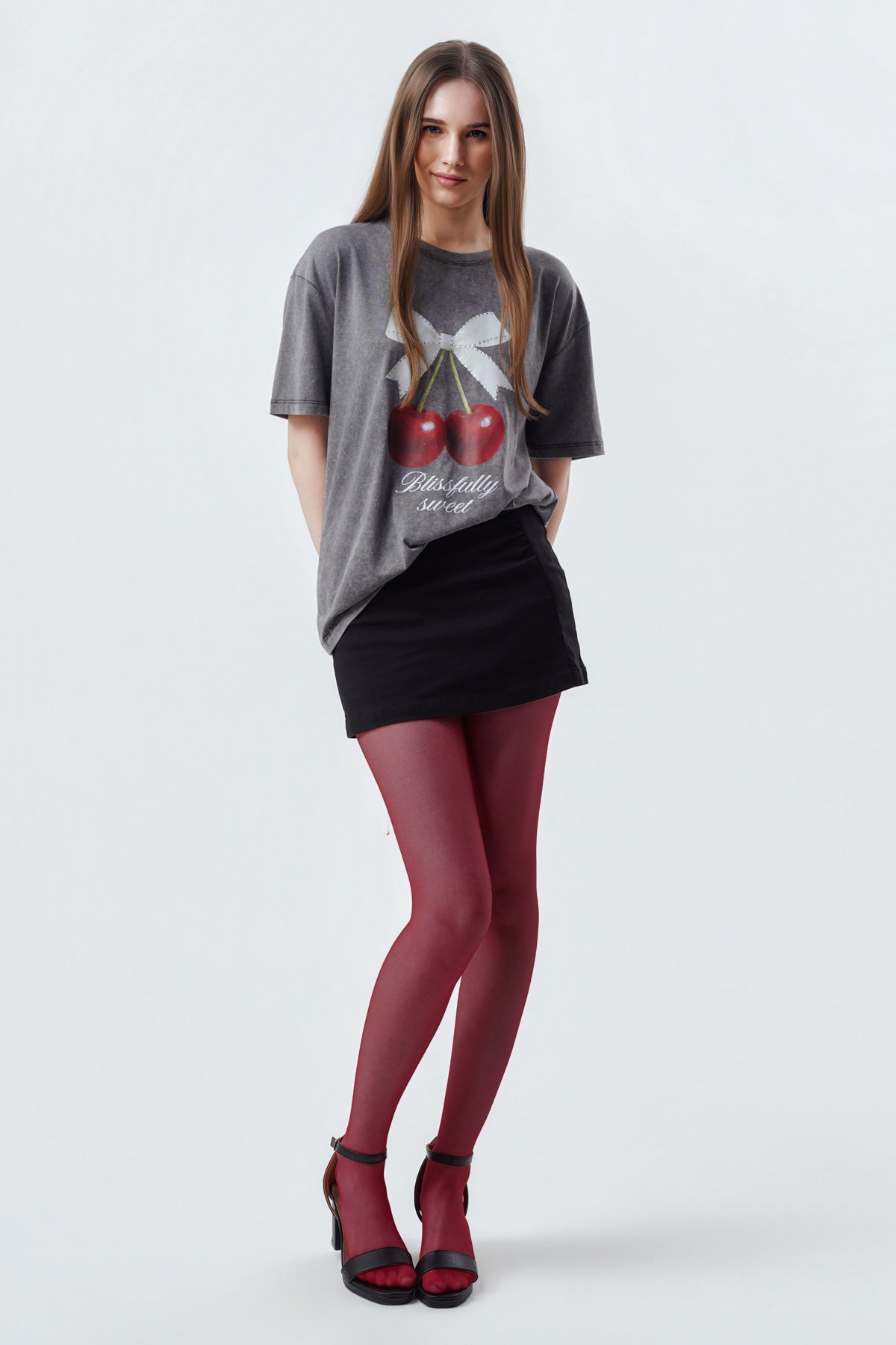 Polera Mujer Oversize Gris Oscuro