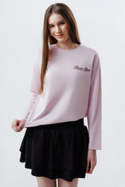 Polera Mujer Oversize Rosado Claro
