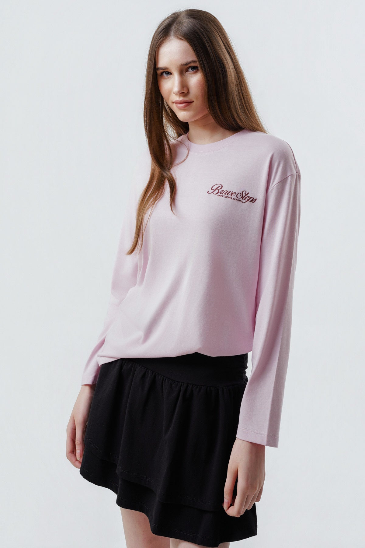 Polera Mujer Oversize Rosado Claro