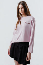 Polera Mujer Oversize Rosado Claro