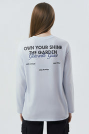 Polera Mujer Oversize Celeste Claro