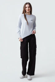 Polera Mujer Oversize Celeste Claro