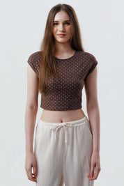 Polera Mujer Tight Café Claro
