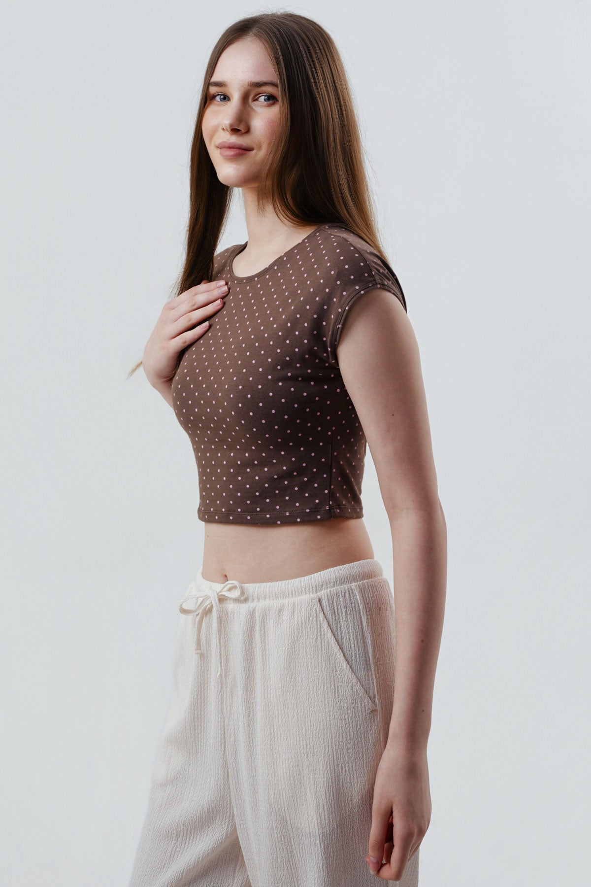 Polera Mujer Tight Café Claro