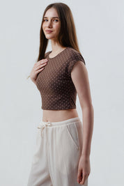 Polera Mujer Tight Café Claro
