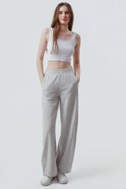 Pantalón Buzo Mujer Juvenil Gris Melange
