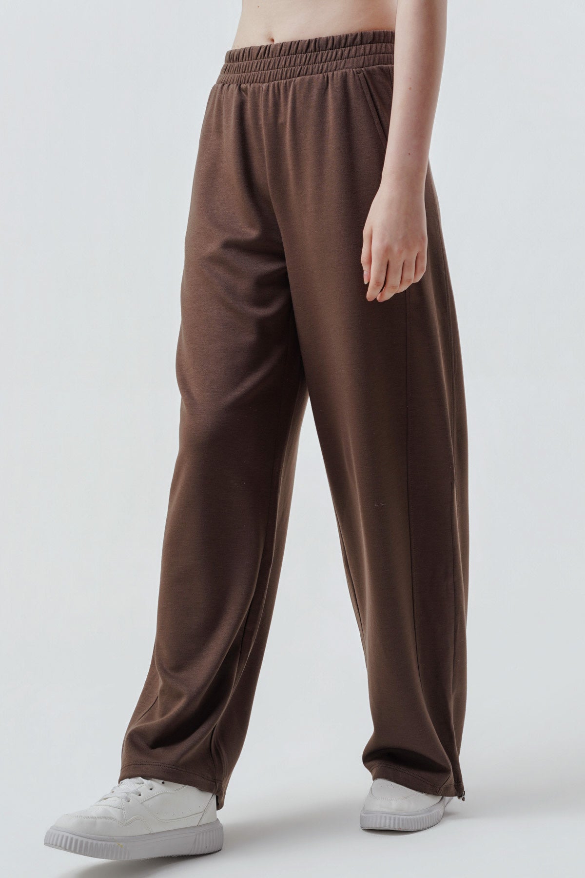 Pantalón Buzo Mujer Juvenil Café Claro