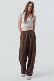 Pantalón Buzo Mujer Juvenil Café Claro