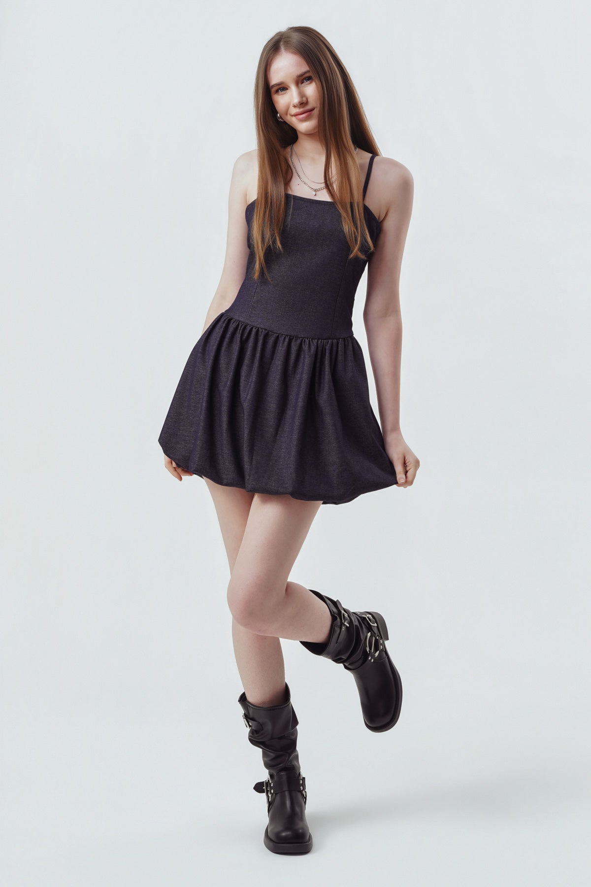 Vestido Mujer Falda Azul