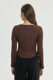 Polera Mujer Regular Café