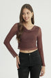 Polera Mujer Tight Café