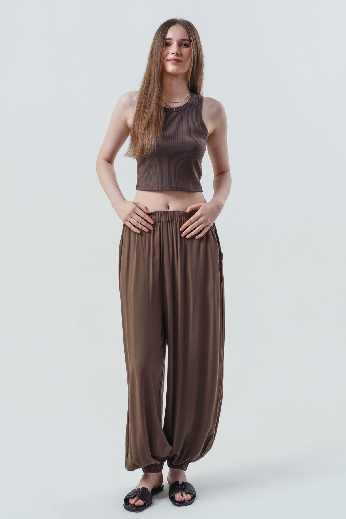 Pantalón Pitillo Mujer Café Claro
