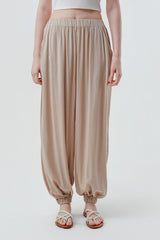 Pantalón Pitillo Mujer Beige Oscuro