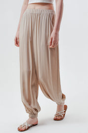 Pantalón Pitillo Mujer Beige Oscuro