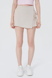 Short Falda Pantalón Mujer Beige Claro