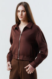 Chaqueta Slim Mujer Café Oscuro