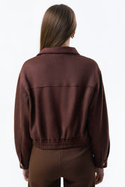 Chaqueta Slim Mujer Café Oscuro