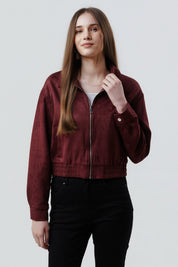 Chaqueta Slim Mujer Burdeo