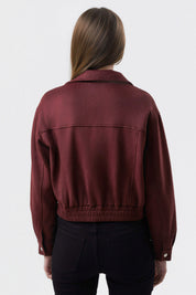 Chaqueta Slim Mujer Burdeo