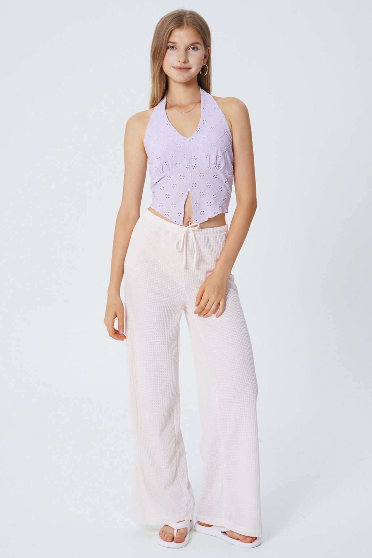 Polera Tight Sin Mangas Cuello V Mujer Lavanda