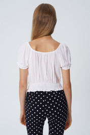 Blusa Ticht Manga Corta Mujer Crudo