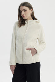 Polar Mujer Básico Plush Con Cierre Crema