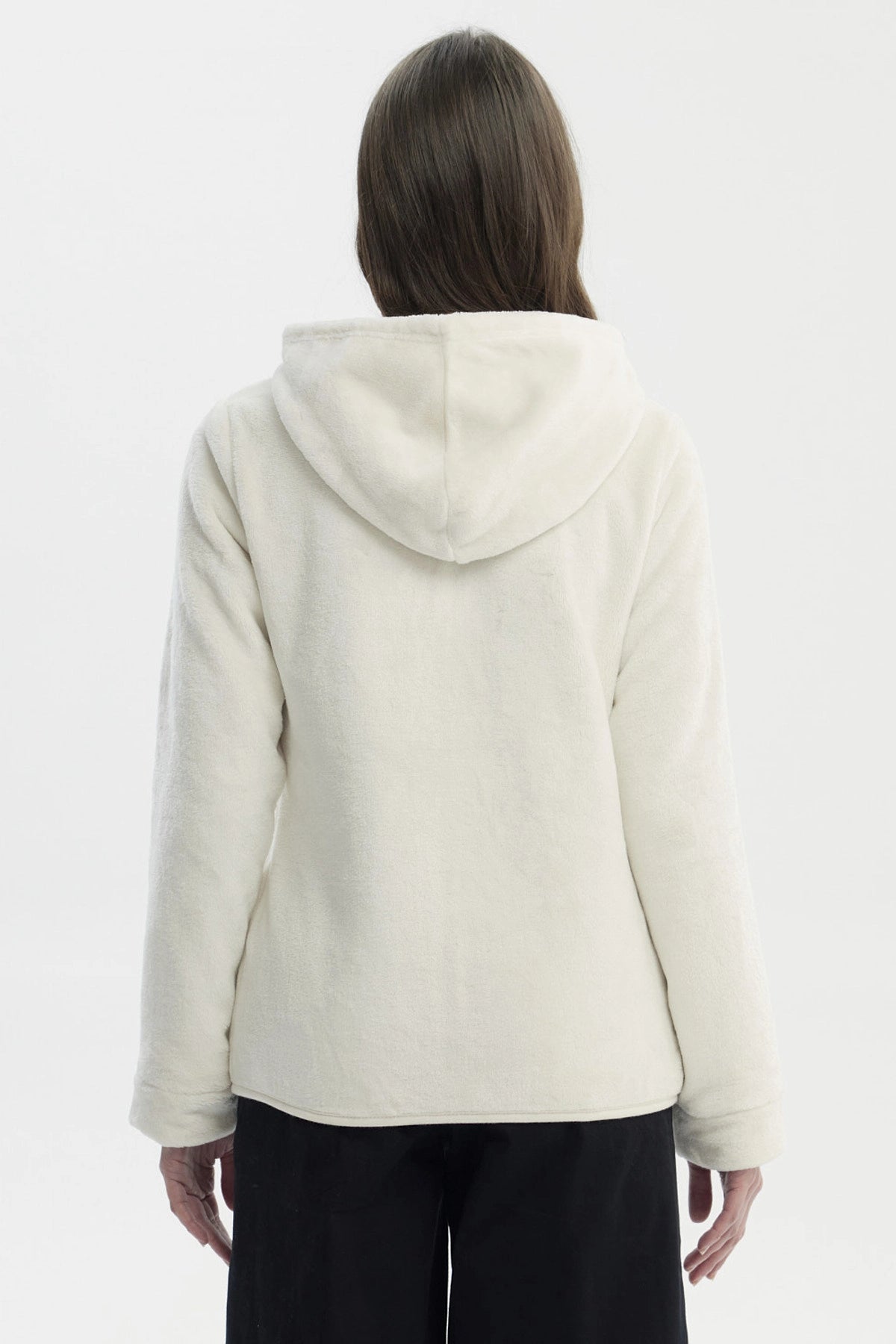 Polar Mujer Básico Plush Con Cierre Crema