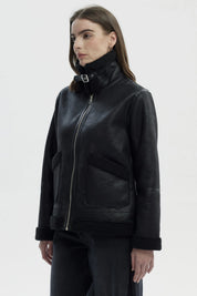 Chaqueta Mujer Slim Cuello Camisero Negro