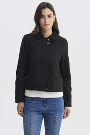 Chaqueta Mujer Cuello Camisero Negro