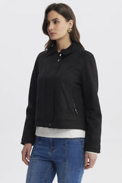 Chaqueta Mujer Cuello Camisero Negro