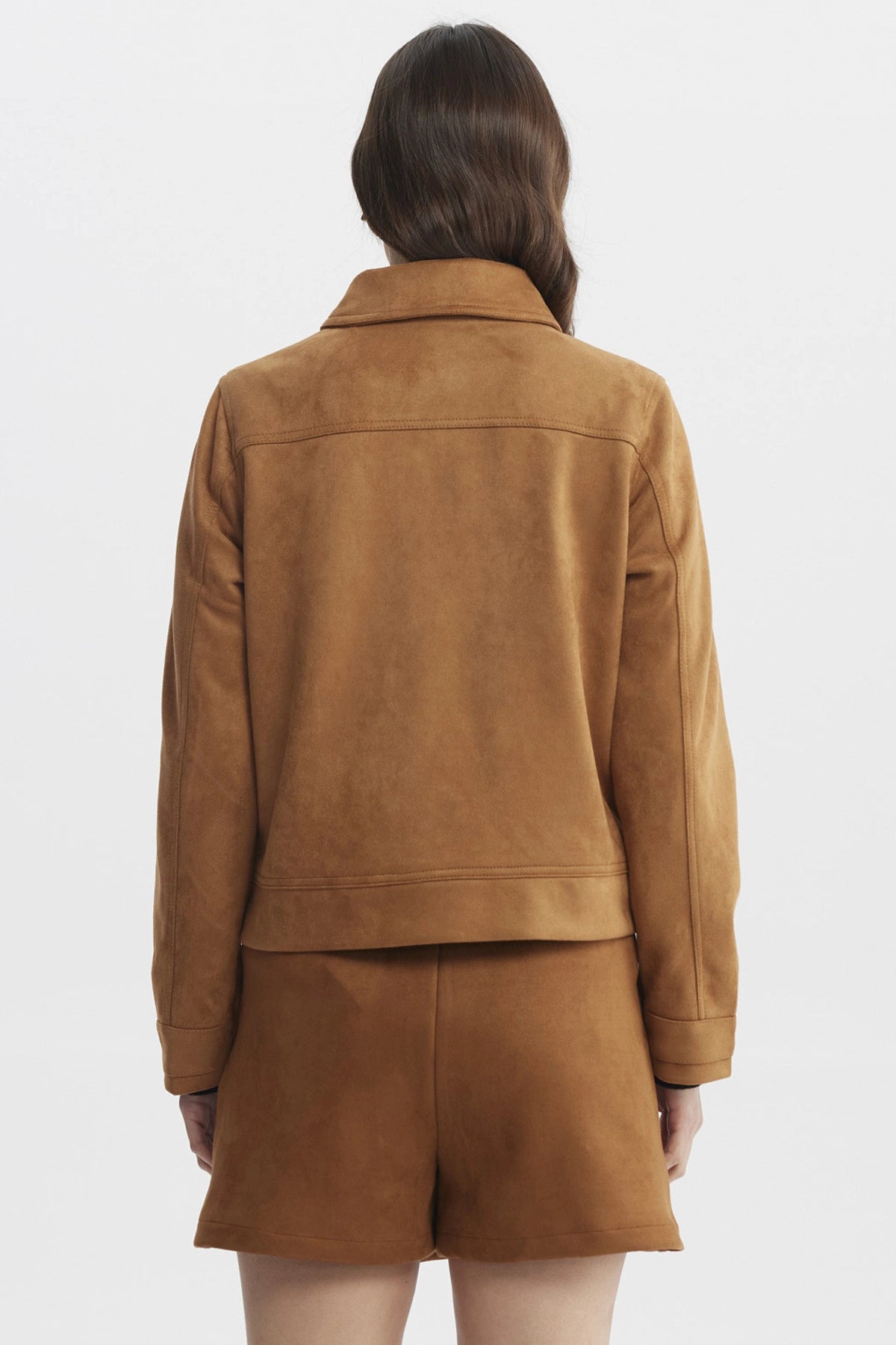 Chaqueta Mujer Cuello Camisero Camel