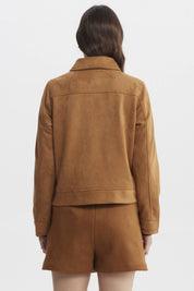 Chaqueta Mujer Cuello Camisero Camel