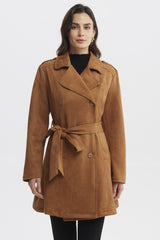 Abrigo Mujer Slim Cuello Camisero Camel