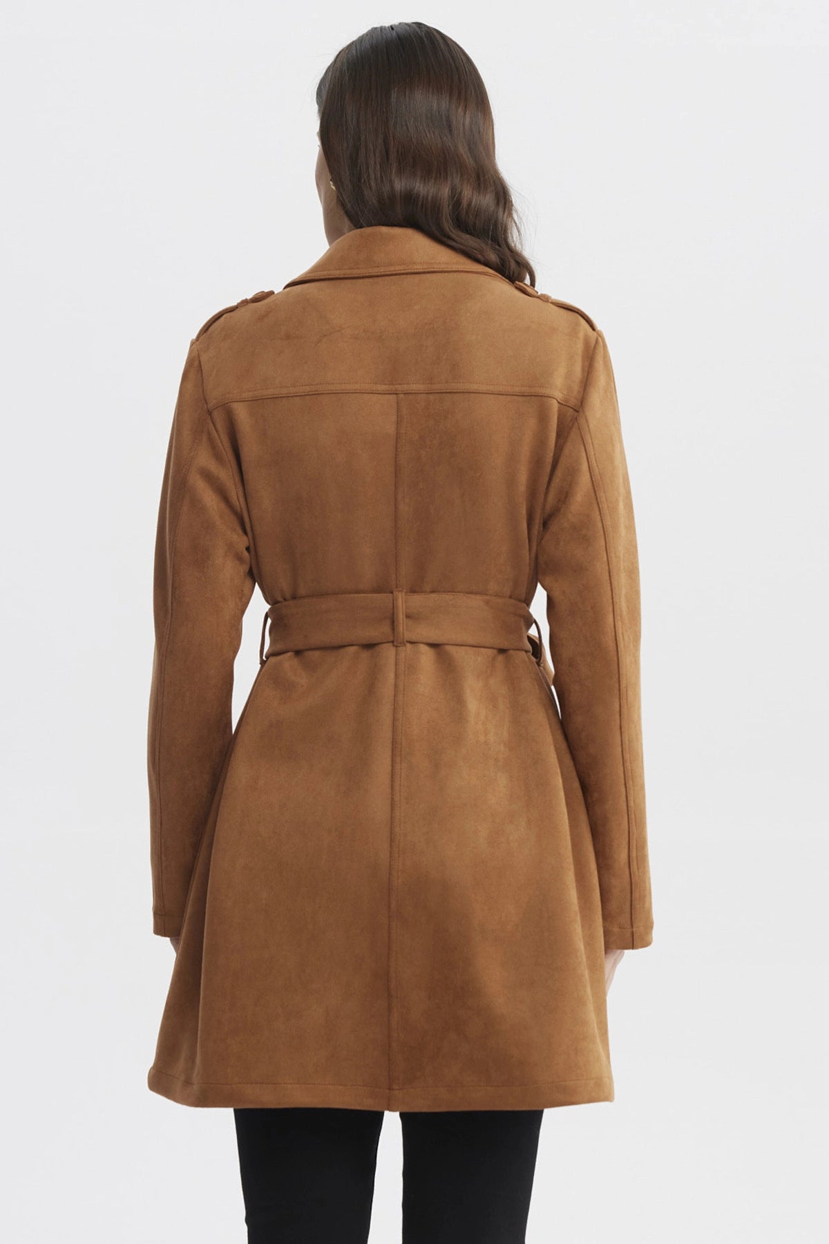 Abrigo Mujer Slim Cuello Camisero Camel
