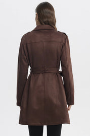 Abrigo Mujer Slim Cuello Camisero Café Claro
