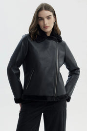 Chaqueta Mujer Cuello Camisero Negro