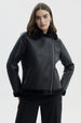 Chaqueta Mujer Cuello Camisero Negro
