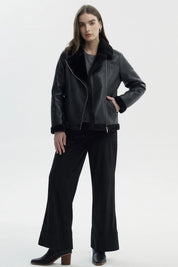 Chaqueta Mujer Cuello Camisero Negro