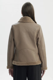 Chaqueta Mujer Cuello Camisero Beige