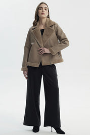 Chaqueta Mujer Cuello Camisero Beige