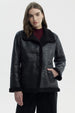 Chaqueta Mujer Oversize Cuello Camisero Negro