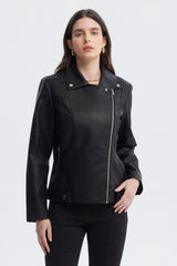Chaqueta Mujer Cuello Camisero Negro