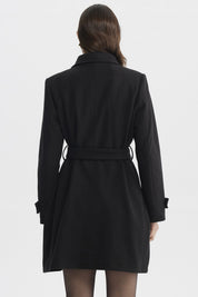 Abrigo Mujer Slim Cuello Camisero Negro