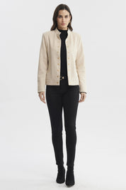 Chaqueta Mujer Cuello Apoyado Arena