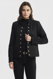 Chaqueta Mujer Cuello Apoyado Negro