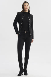 Chaqueta Mujer Cuello Apoyado Negro