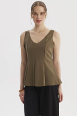 Polera Mujer Crep Lisa Verde Musgo